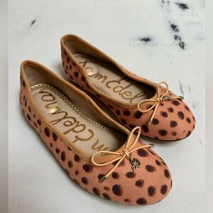 Sam Edelman Kids Felicia Leopard Print Ballet Flat w/Bow Size 2
